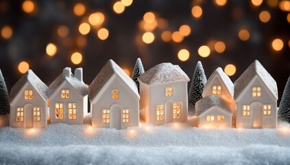 Stylish Christmas scandinavian minimalistic interior with white decor.