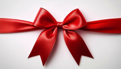 Fototapeta premium luxurious red gift ribbon bow on white background for elegant and festive celebrations perfect for holiday gift wrapping birthday presents and special occasions