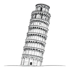 Leaning Tower of Pisa illustration