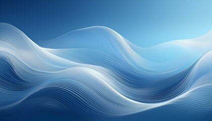 elegant white wave lines on a soft blue gradient background