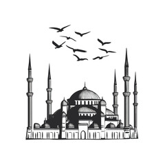Fototapeta premium Blue Mosque in Istanbul illustration