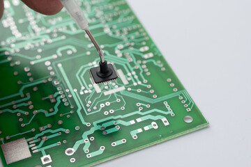 Soldering Microchip on Circuit Board
