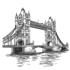 Obraz premium Tower Bridge over the River Thames illustration 