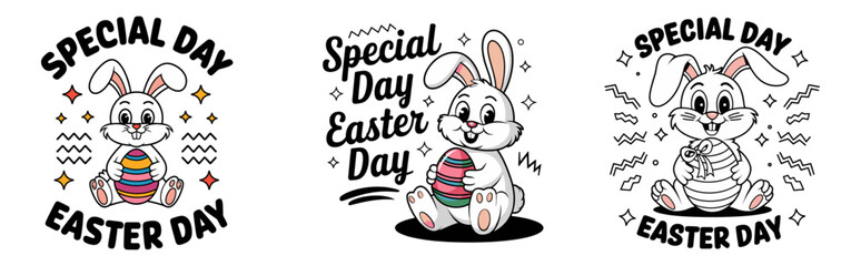 Easter bunny with egg t-shirt  vector design