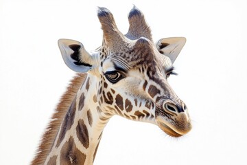 Fototapeta premium A detailed view of a giraffe's neck and head, great for illustration or design use