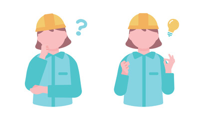 ひらめく作業員女性