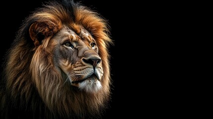 Fototapeta premium Lion king isolated on black background