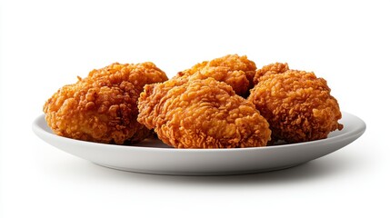 A plate of four fried chicken pieces