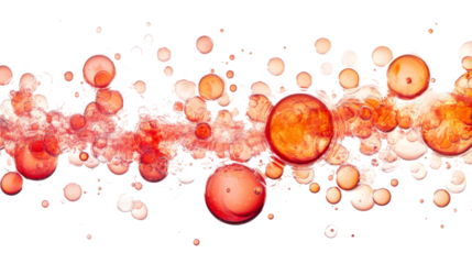 Red soda bubbles transparent background