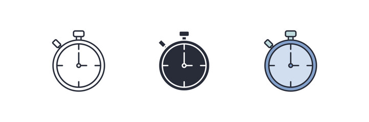 Stopwatch icon. Stopwatch Symbol sign for mobile concept and web design. Vector icon, Logo illustration, Vector graphics