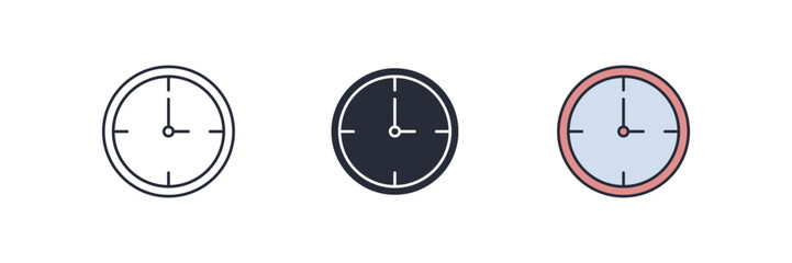 Clock icon. Clock Symbol sign for mobile concept and web design. Vector icon, Logo illustration, Vector graphics