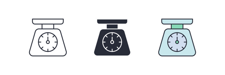 Scale icon. Scale Symbol sign for mobile concept and web design. Vector icon, Logo illustration, Vector graphics