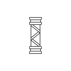 Black Striped Pillar Icon Design