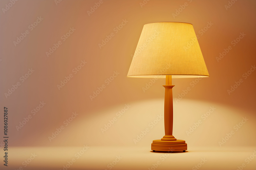 Poster elegant table lamp with soft warm light on a minimalist background creating a cozy and inviting atmo
