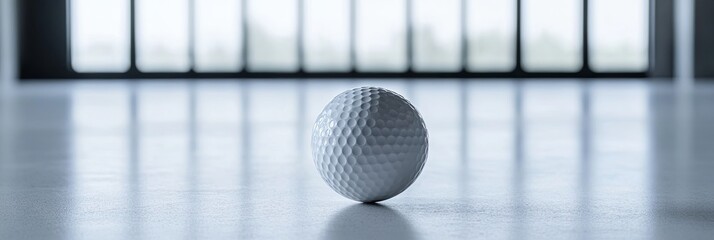 White Golf Ball on a Smooth Surface with Light and Shadow