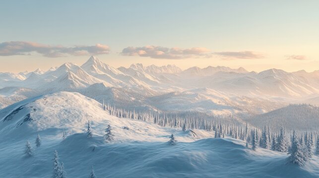 Evening twilight winter snow covered alp Gorgany, Chornohora and Svydovets mountain ridges (Ukraine, Carpathian Mountains, scenery panorama view from Yablunytsia pass).