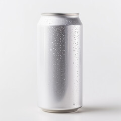 Obraz premium a blank aluminum fresh soda can with water droplets, for mockup