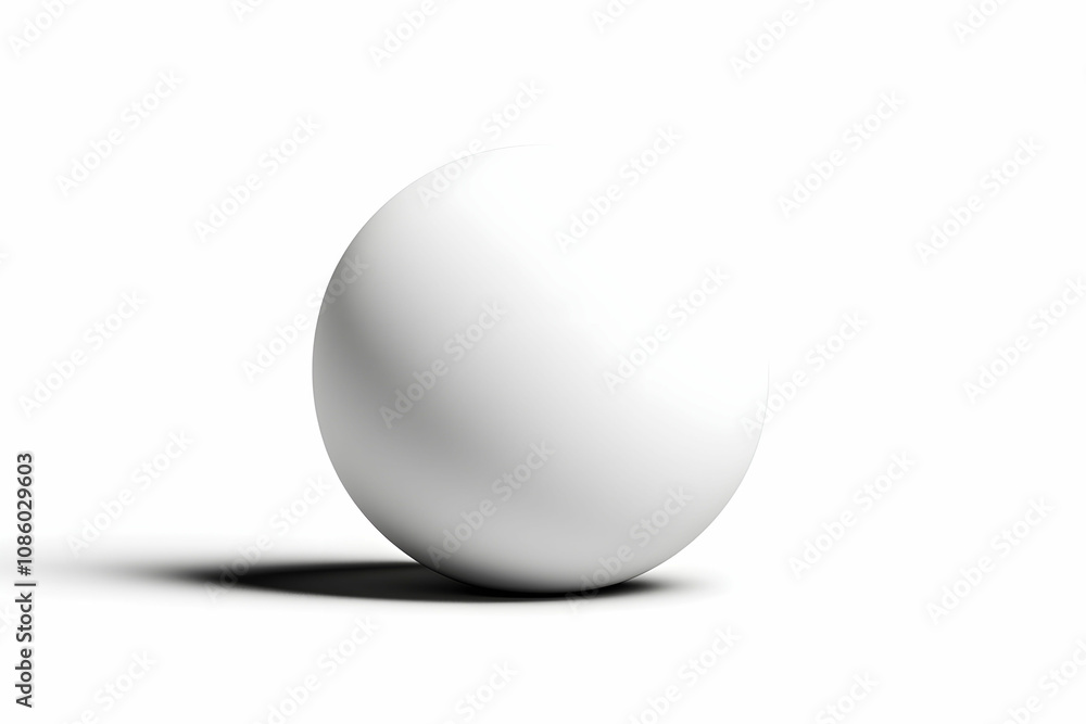 Aufkleber simple white sphere on a light background with soft shadows, ideal for use in minimalistic design, a