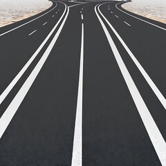 Natural or Real 3d modaling long vatical or round road  transparent or white background image 