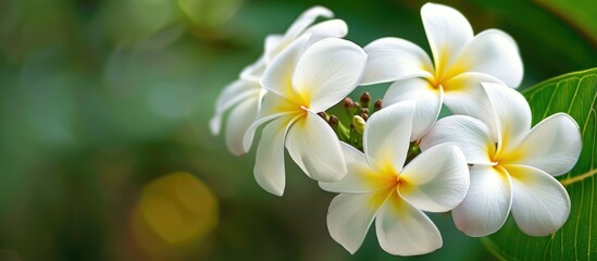 Fototapeta premium White Frangipani Blossom