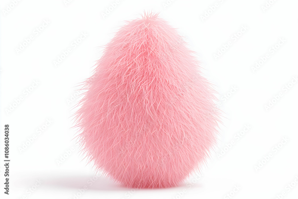 Poster fluffy pink texture object with soft hairy surface on white background perfect for creative projects