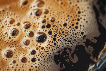 Full frame of a cup of freshly made coffee with milk