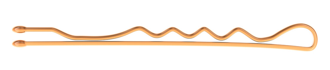 Bobby pin, hair grip. Metallic hairpin. 3D rendering isolated on transparent background