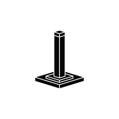 Black Striped Pillar Icon Design