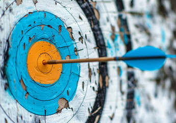 target with one arrow, hitting in the middle.