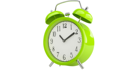 Green alarm clock transparent background