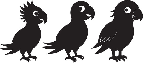High-quality Parrot silhouette vector illustrations Bundle.