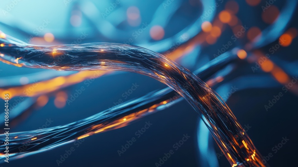 Poster abstract connections on blue background. tech concept. 3d rendering
