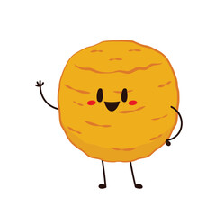 Cheese ball character design. Mozzarella cheese ball on white background. Cheese fried.