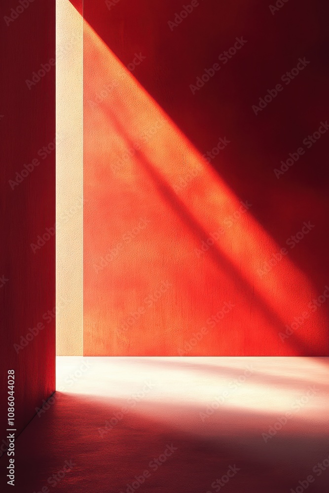 Poster vibrant red gradient abstract background with vertical lines and glowing light effect