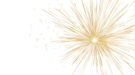 Yellow fireworks transparent background
