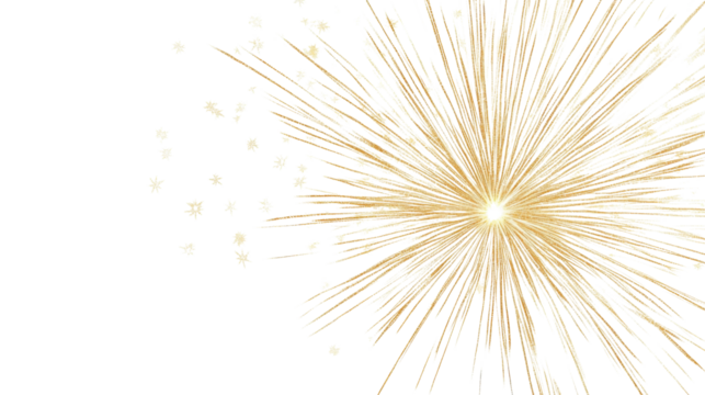 Yellow fireworks transparent background