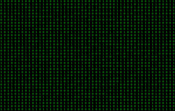 sequence of green 0s and 1s randomly arranged on black ideal as a concept of the computer binary system