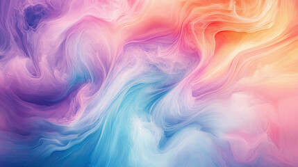 Obraz premium Abstract art with flowing pastel brushstrokes, emphasizing motion and soft blending, serene ambiance