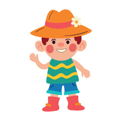 happy boy wearing spring clothes