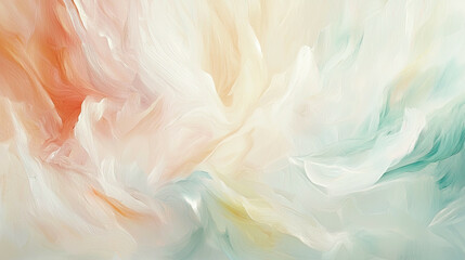 Obraz premium Abstract brushstroke pattern in pastel tones, emphasizing fluid motion and delicate texture, soft light