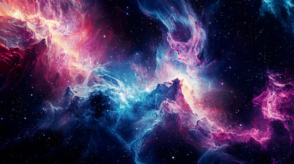 Fototapeta premium Abstract cosmic fluid art, vibrant colors blending, intricate and detailed, ultra-realistic