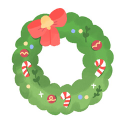 christmas wreath with holly berries