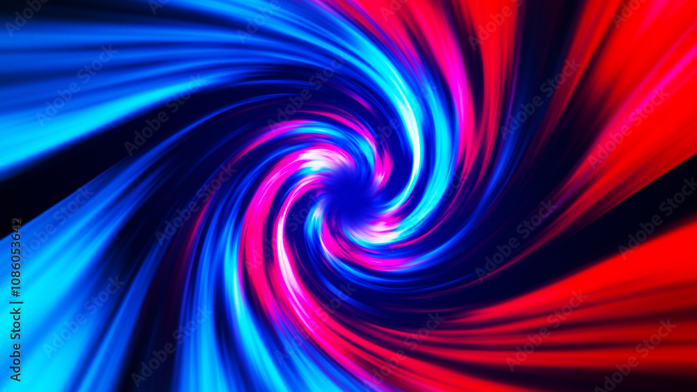 Fototapete abstract background of circular, colorful rotating wave. colored lines move in a spiral. neon color 