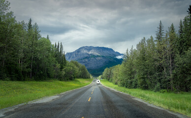 An RV Travels Down the Alcan Highway in the Yukon Territories
