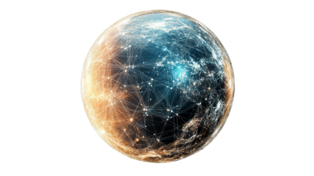 Digital globe transparent background - Powered by Adobe