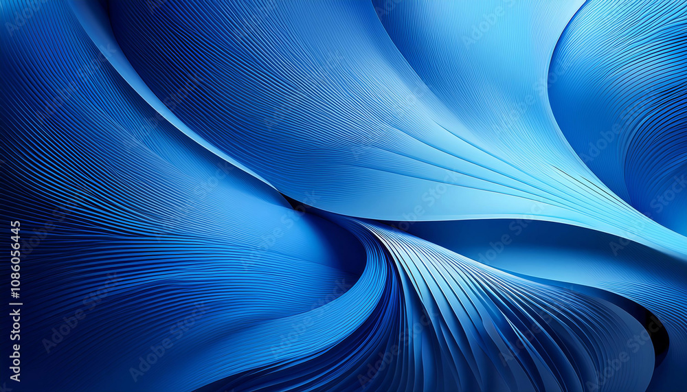 Poster abstract blue background with dynamic shapes and soft gradients