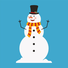 Cute Snowmen with Winter and Holiday Decorations. Christmas and Happy New Year Element