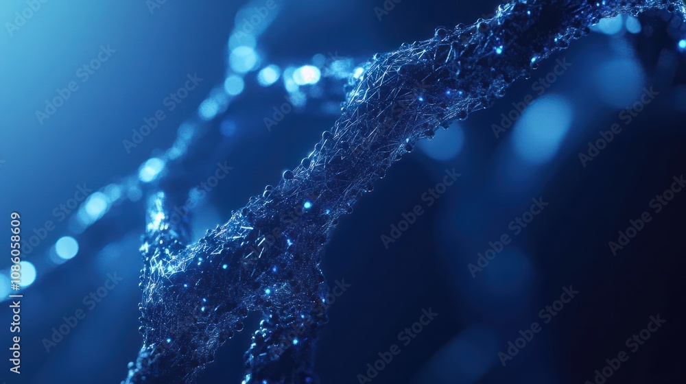 Poster abstract connections on blue background. tech concept. 3d rendering
