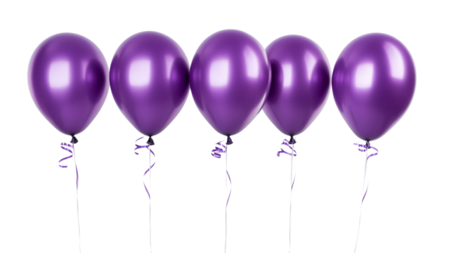  Group of purple balloons transparent background