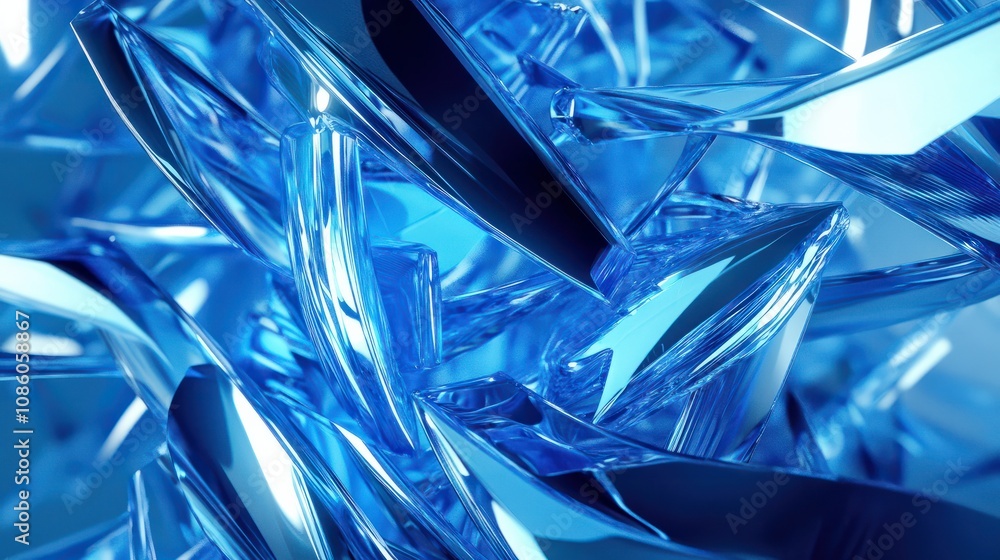 Poster abstract technology background with bright blue digital plexus. 3d rendering